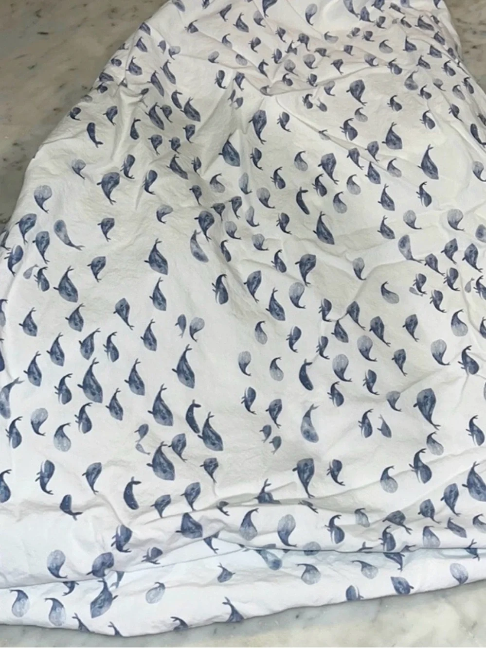 POTTERY BARN KIDS PBK *Crib* Organic Fitted Sheet Blue Watercolor Whale